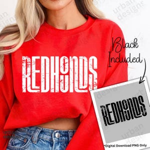 Redhounds Vintage Retro PNG Distressed Trendy DTF digital high resolution vintage Redhounds Mascot Football tumbler wrap digital png design