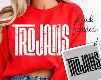 Trojans Vintage Retro PNG Distressed Trendy DTF digital high resolution vintage Trojans tumbler wrap hat digital png design