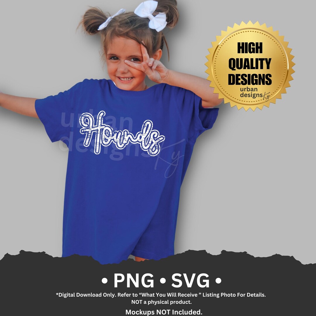 Hounds PNG SVG Bundled Retro Distressed Hounds Handwritten Script ...