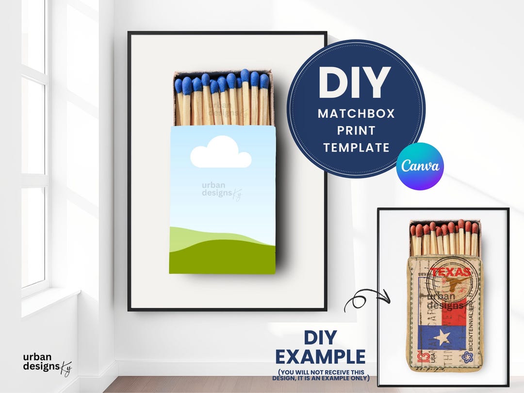 Matchbook Template.pdf Matchbook Canva Template, DIY Matchbook Blank Template, Matchbox ...