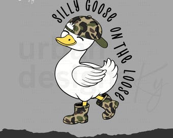 Camo Silly Goose On The Loose PNG SVG, Silly Goose Camo Meme Shirt Silly Goose SVG file for Cricut funny svg Goose shirt png bundle boy camo