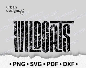 Wildcats Vintage Retro PNG Desgastado Moderno DTF digital de alta resolução para capa de copo vintage dos Wildcats, design digital, Wildcats em alta