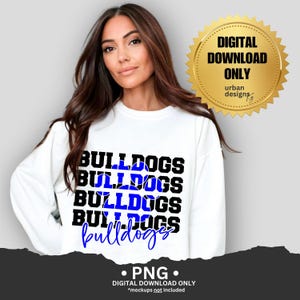 Bulldogs PNG, high resolution png, Sublimation Design, Trendy Bulldogs shirt design bulldogs Royal Blue