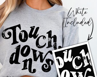 Touchdowns Vintage Retro PNG Distressed Trendy DTF digital high resolution vintage Foootball tumbler wrap Design 300dpi