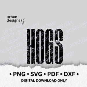 Hogs Vintage Retro Png Svg Bundle Distressed Trendy DTF HTV digital download Png wysoka rozdzielczość 300 dpi HOGS preppy hogs