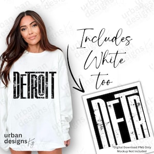 Detroit Vintage Retro PNG Distressed Trendy DTF digitales Design mit hoher Auflösung 300dpi Detroit Trendy Shirt Sublimation UVDTF digitales Design