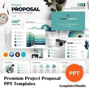 455 Unique Project Proposal Presentation Templates 60 color themes 4000 unique icons