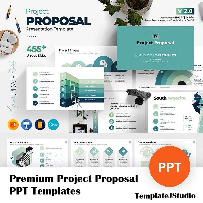 455 Unique Project Proposal Presentation Templates 60 Color - Etsy