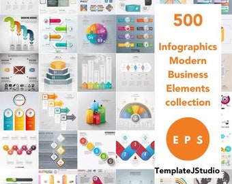 Infographics modern business elements collection EPS file infographic for business, work, study