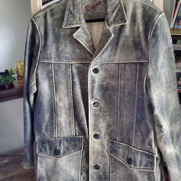 Vintage Distressed Leather Jacket