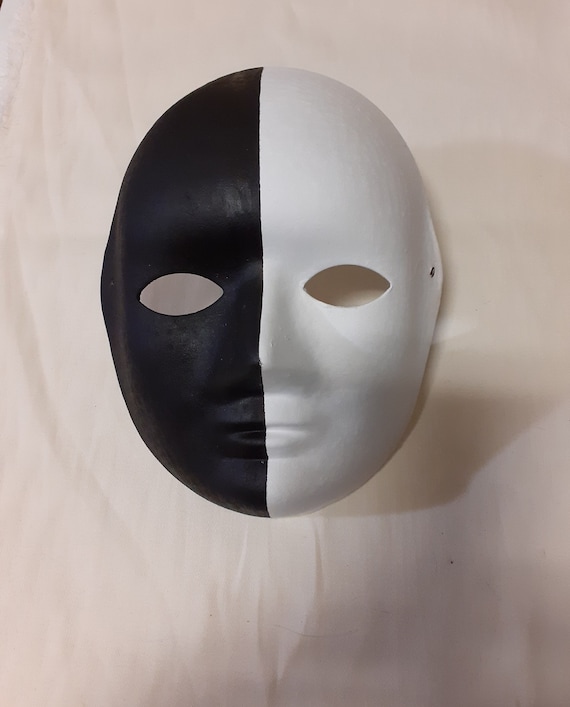 Paper masks, brush painted on acrylic