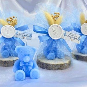 Candela personalizzata a forma di orsetto, candela personalizzata per baby shower, candela regalo a forma di orsetto per compleanno, candela carina, candela per compleanno di un bambino, candela a forma di orsetto