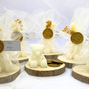 Candela a forma di orso, candela a forma di orsacchiotto personalizzata, candela per baby shower, regalo di compleanno per neonati, candela carina, regalo di compleanno per neonati,