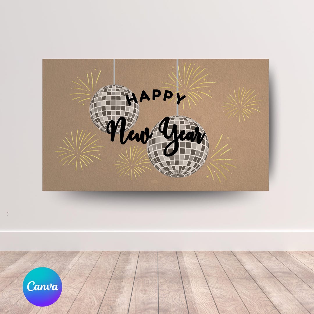 2026 New Year Banner Template | Editable Digital Download | Cute Happy ...