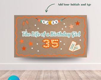 The Life Of A Birthday Girl Banner Template | Editable Digital Download | Birthday Banner | Eras Birthday Banner | Instant Download Banner