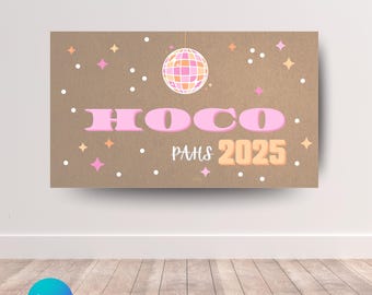 Homecoming Banner Template | Editable Digital Download | Cute Hoco Banner | HoCo Party Banner | Home coming Banner Template