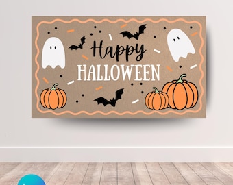 Halloween Banner Template | Editable Digital Download | Cute Spooky Banner | Halloween Party Banner | Cute Halloween Banner Template