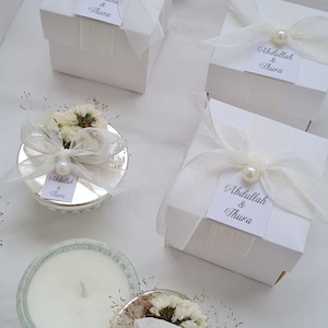 Personalized Luxury Crystal Glass Candle | Wedding & Party Favor | Thank You Gift for Guests