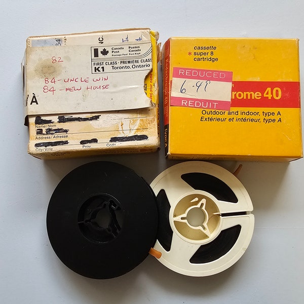 Vintage rolls of 8mm film was developed in 1984