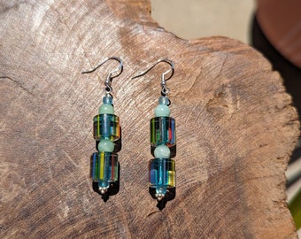 Collier Perles Bleu, Onyx, Verre Et Cristal - Occasion - Très Bon état