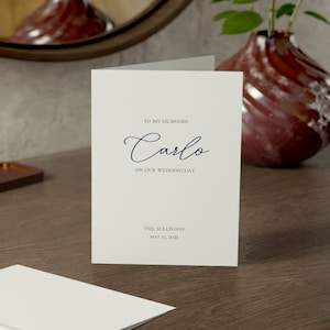 Tarjeta personalizada para el día de la boda para los esposos Tarjeta para parejas de bodas Carta de amor para el novio Carta de amor para la novia Tarjeta para él y para ella Tarjeta de recuerdo de boda