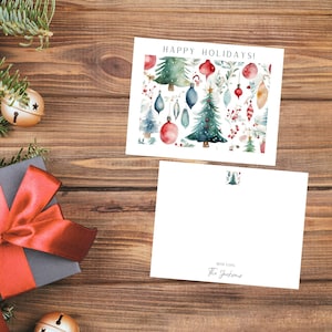 Carte de correspondance de Noël personnalisée Voeux de Noël personnalisés Noël Carte de sapin de Noël à New York Carte-cadeau de Noël Carte et enveloppe