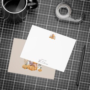 Aangepaste Thanksgiving-kaart Gepersonaliseerde kaart Herfstkaart Wenskaart Bedankkaart Herfst Notities Dankbaarheidskaart Beer Pompoen Ontwerp Bladeren