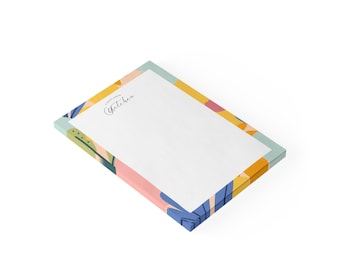 Custom Elegant Post-it® 4x6 Personalized Sticky Notes Modern Floral Note Pads Office Home School Tools Gifts for Student Teacher Friend