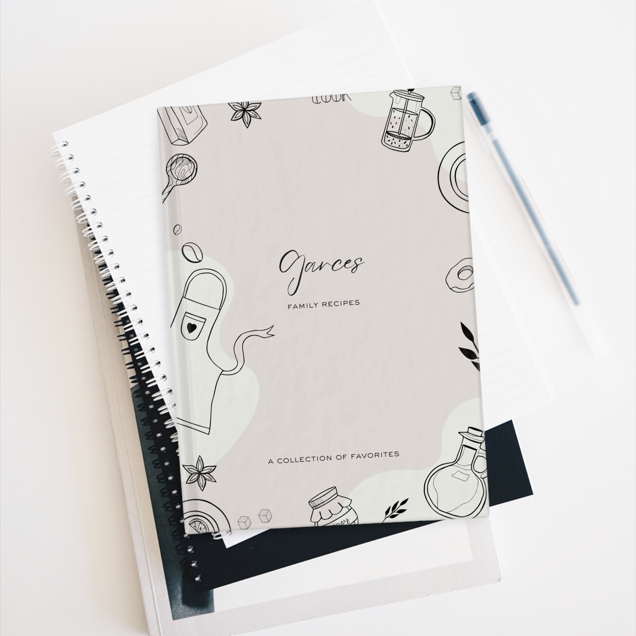 Chefs Note Book Custom Recipe Journal Personalized Recipe Notebook Heirloom Family ...