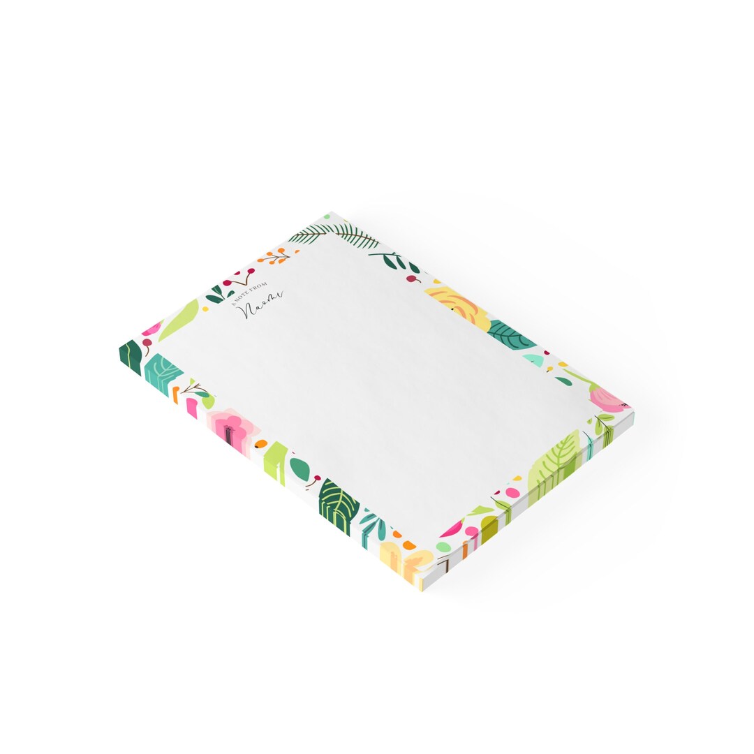 Custom Elegant Post-it® 4x6 Personalized Sticky Notes Modern Floral ...