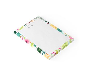 Custom Elegant Post-it® 4x6 Personalized Sticky Notes Modern Floral Note Pads Office Home School Tools Gifts for Student Teacher Friend