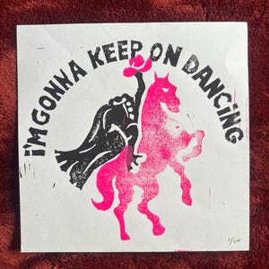 Headless Pink Pony - Linocut Block Print - EXCLUSIVE!