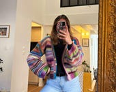 Crochet Cardigan Pattern – PDF Download – Colorful Handmade Cardigan