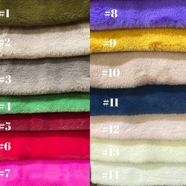 Available many colors! Rabbit Solid Luxury Faux Fur Fabric Square, extra soft plush less than a yard