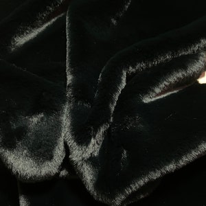 Black soft luxe faux fur fabric, First Class Extra Long Pile Faux Fur fabric Square, craft costume vegan animal fur.