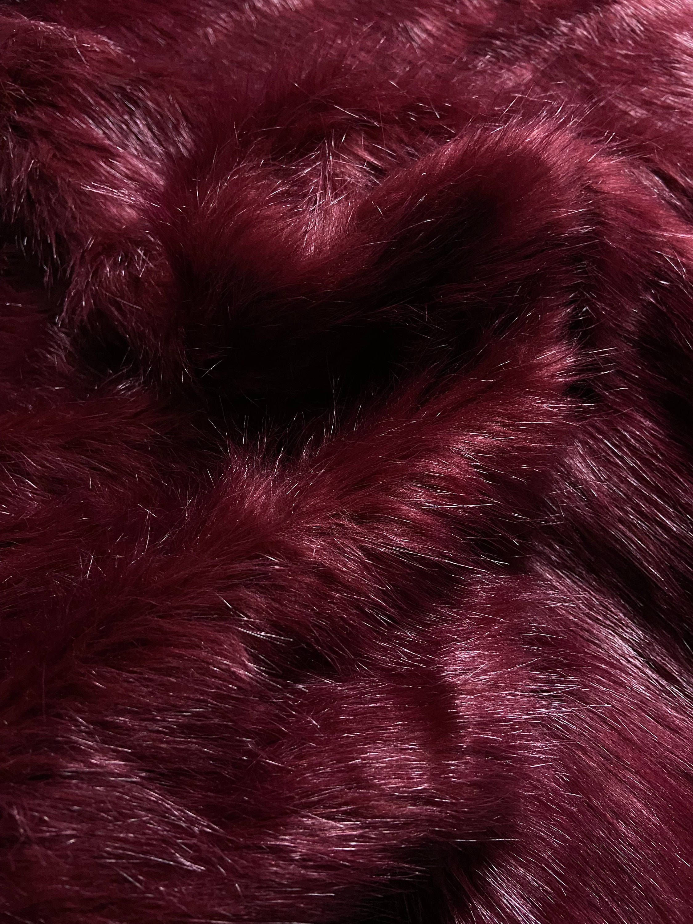 RED Luxury Faux Fur, First Class Extra Long Pile Faux Fur Fabric