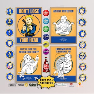 Vault Gaming Poster Set for Boys | Game Room Wall Art | Digital Download Modern Stickers