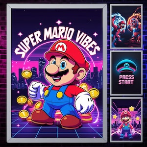 Playful Game Character Poster for Boys Room or Pixel Retro Video Game Wall Art Print Fun Arcade Style Printable Decor in Multiple Sizes Gift