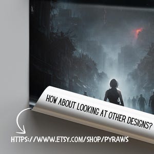 Printable wall art shown slightly folded to demonstrate physical print potential. This listing includes four coordinated poster designs delivered as high-resolution 300 DPI files for professional-quality printing. You can print at home, at a local print shop, or using an online printing service. The artwork maintains sharp detail and rich contrast across all formats.