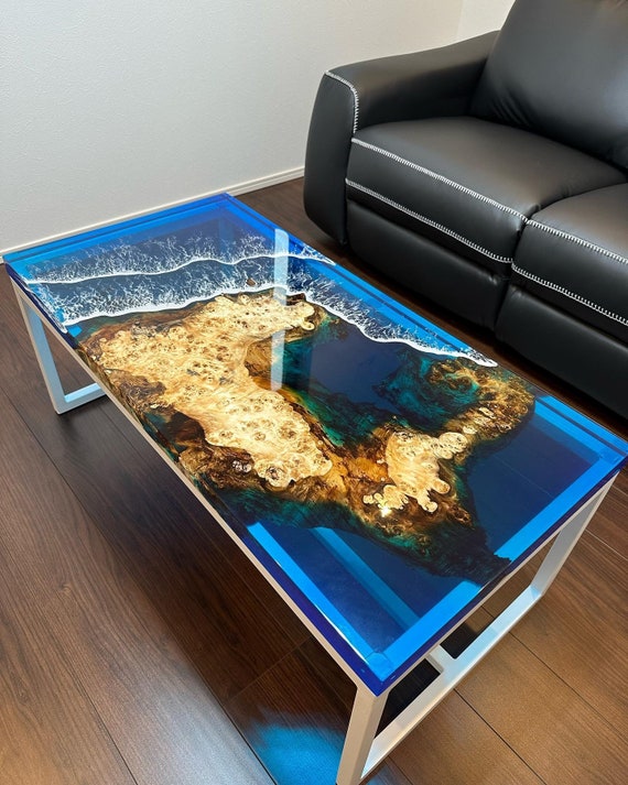 Epoxy Resin and Hardener Art for Landscape Concept Coffee Table