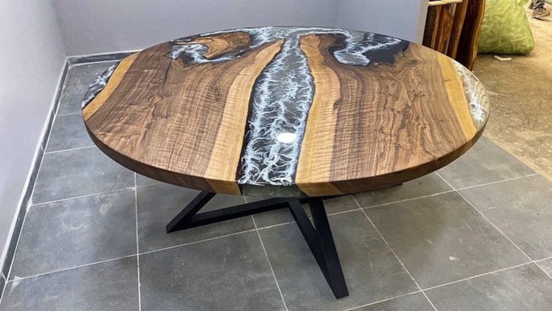 Custom Resin River Table Round Small Living Room Table Coffee Table Wood  Slab Coffee Round Epoxy Resin Table Top - Coffee Tables - AliExpress