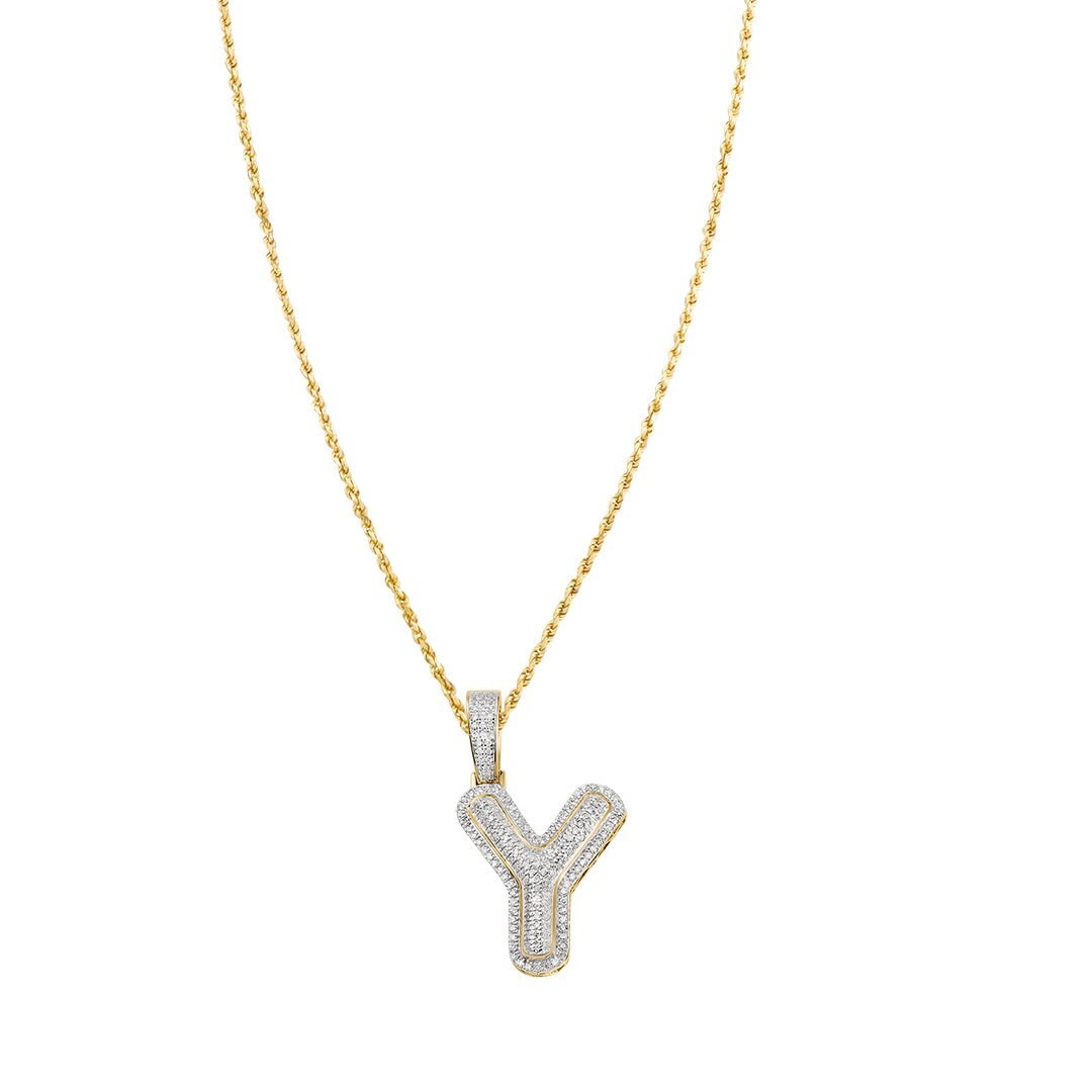 Letter y 2024 gold pendant