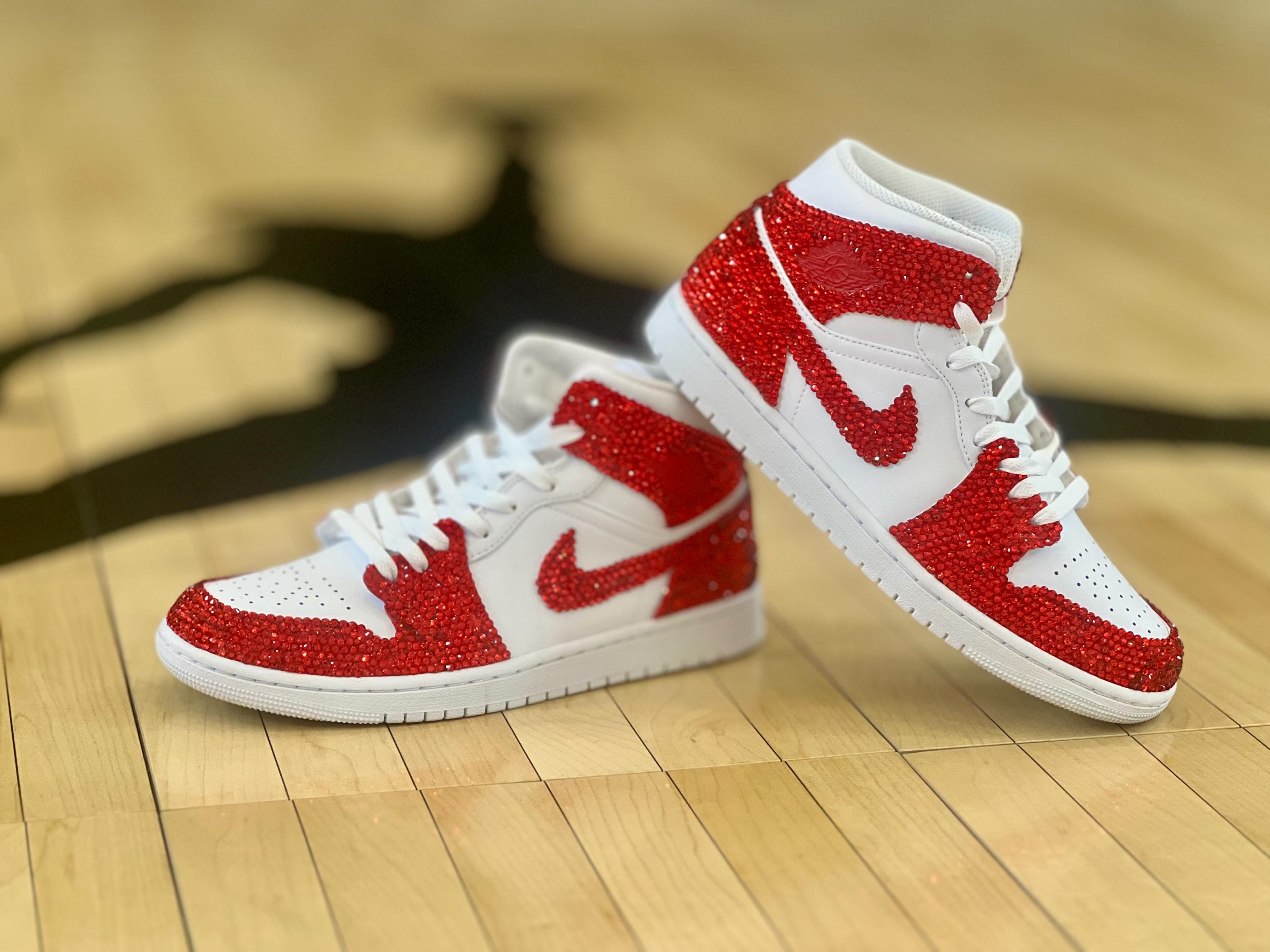 Low Slip Women's Chicago Red Jordans Premier Bling Jordan Mid