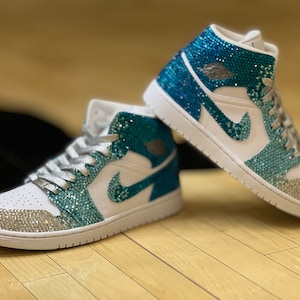 Elite Ombre Bling Authentic Jordan 1 Mid with Blended Colors