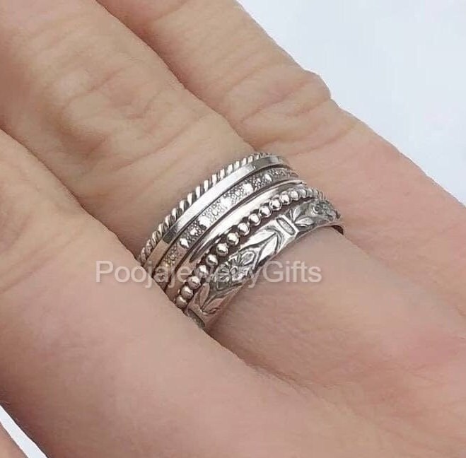 Silver Wedding Ring Sets, Luxury Bridal Wedding Ring Set