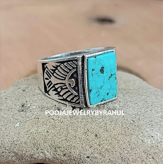 Gold Square Turquoise Ring | Asian Boutique Jewelry from New York | Yun  Boutique