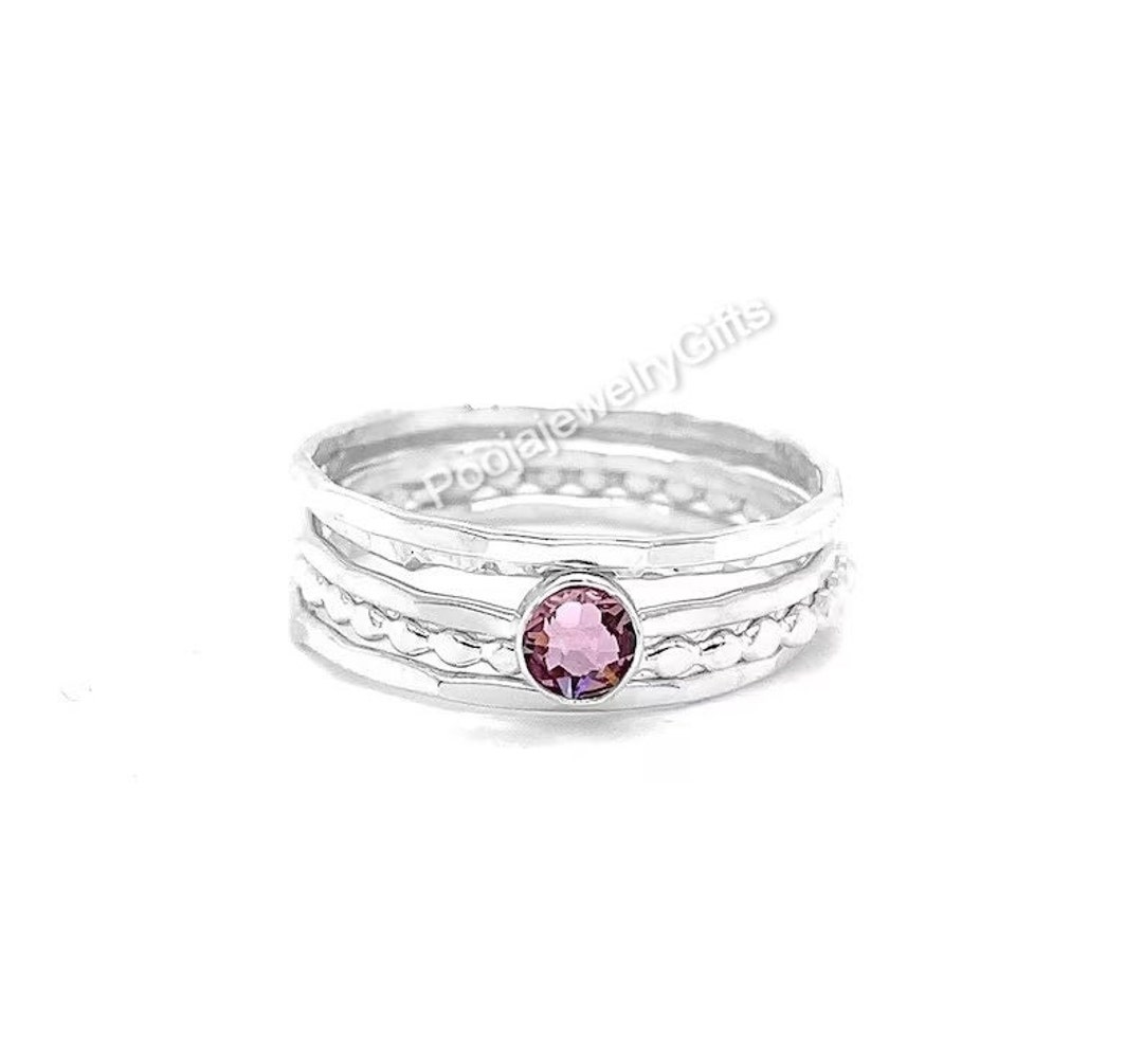 Stacking Ring Set Stacking Rings Sterling Silver Ring Etsy