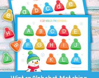 Actividad de emparejamiento de letras, juego de emparejamiento de letras para niños pequeños, imprimible para aprendizaje preescolar, libro de actividades