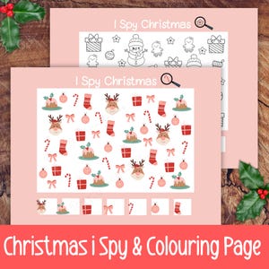 Printable Christmas I Spy Games, Christmas I Spy Colouring, Christmas Printable Activities for Kids