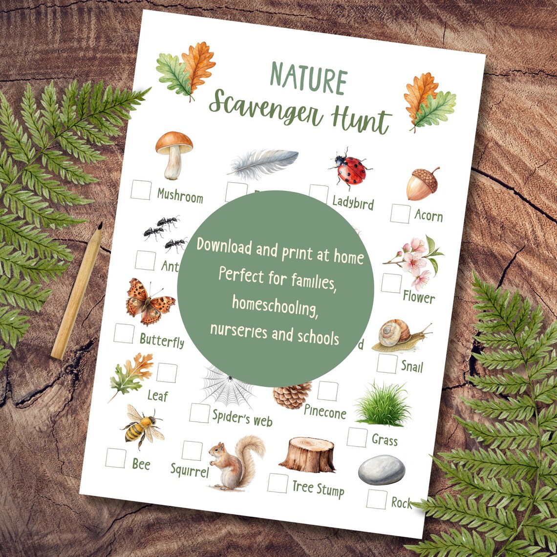 Nature Scavenger Hunt, Outdoor Treasure Hunt for Kids, Camping Activity ...